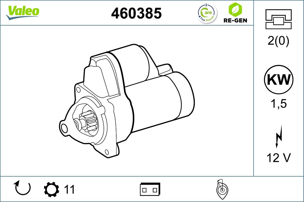 460385 VALEO VALEO RE-GEN REMANUFACTURED önindító