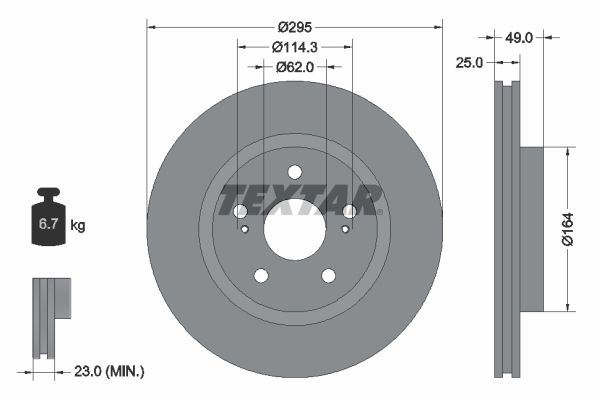 TEXTAR 92156503 - Bremsscheibe PRO