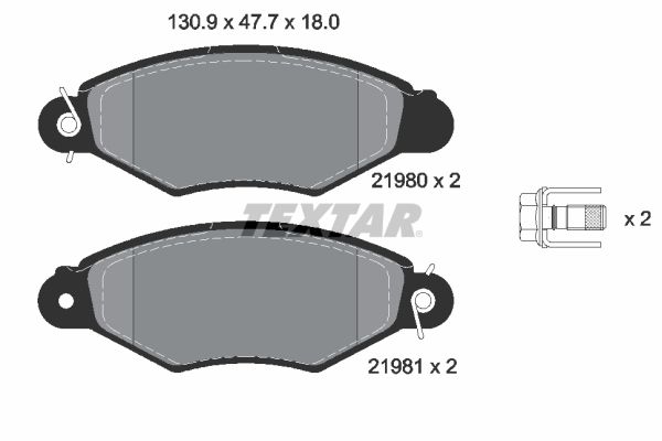 Brake Pad Set, disc brake 2198004