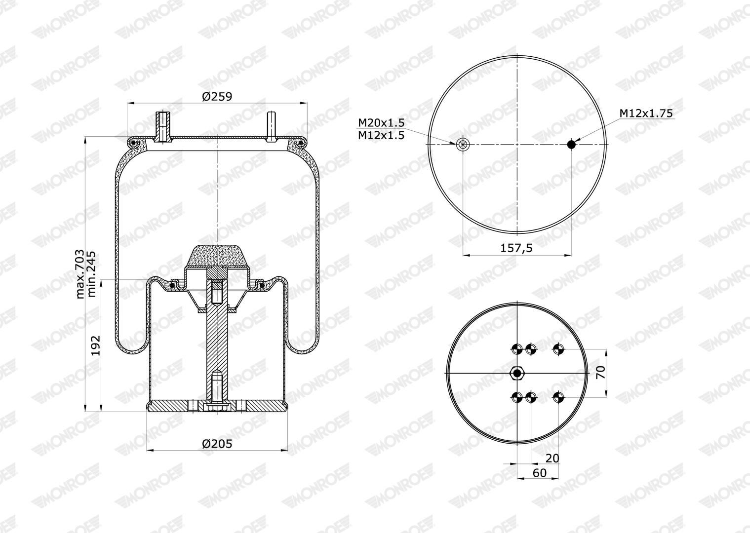 Cubrepolvo, suspensión neumática
