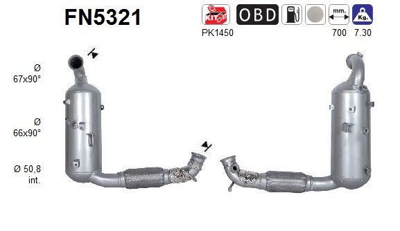 AS FN5321 - Ru&szlig;-/Partikelfilter, Abgasanlage