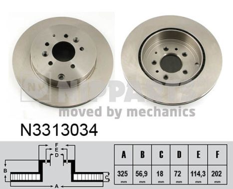 N3313034 NIPPARTS féktárcsa