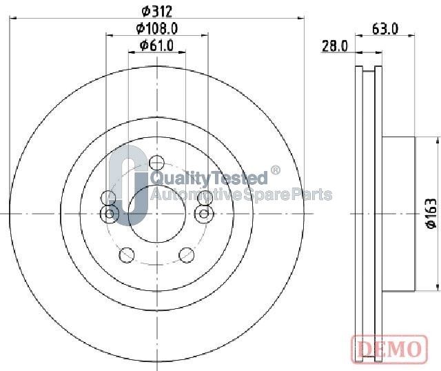 DI0701JM JAPANPARTS Quality Tested féktárcsa