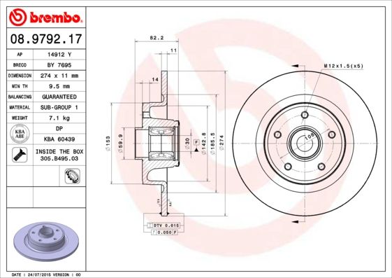 DISQUE FR.+ROULEM BREMBO