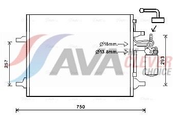 AVA QUALITY COOLING VO5166D - Kondensator, Klimaanlage ** CLEVER FIT **