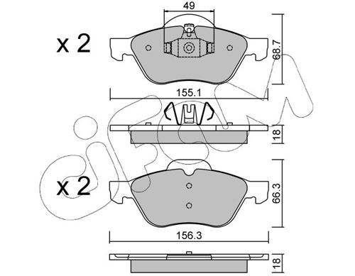 Brake Pad Set, disc brake 822-335-1