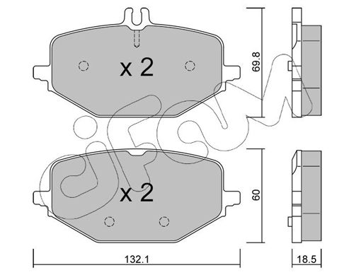 Brake Pad Set, disc brake 822-1274-0