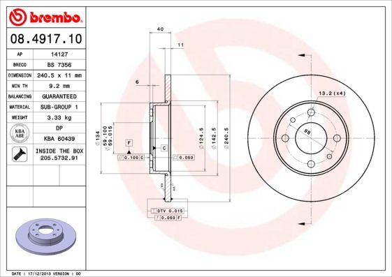 Brake Disc 08.4917.10