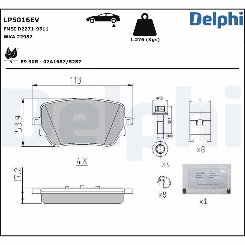 Brake Pad Set, disc brake LP5016EV