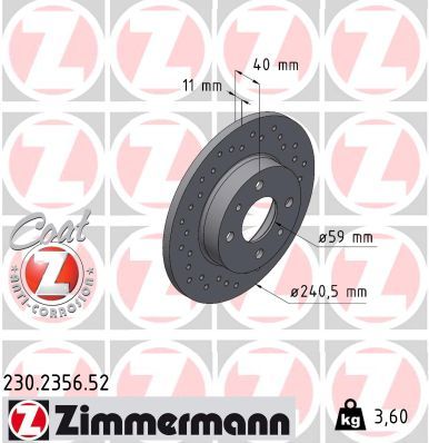 ZIMMERMANN 230.2356.52 - Bremsscheibe SPORT Z