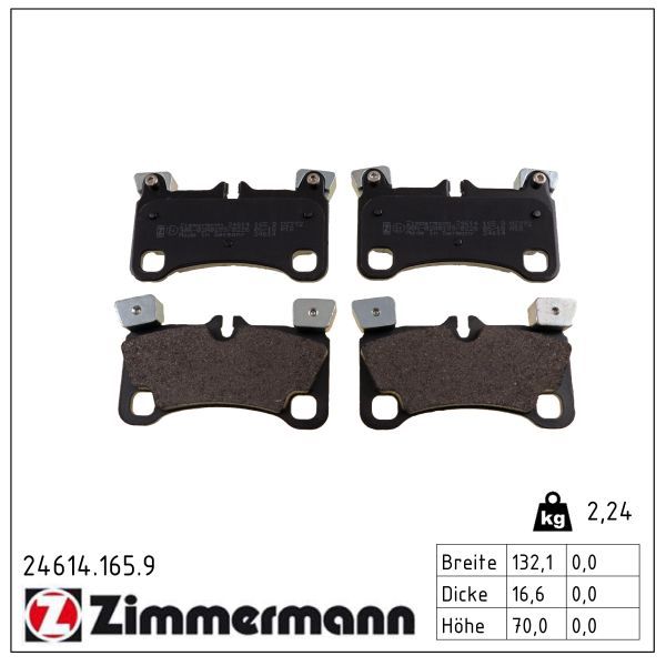 Zimmermann 24614.165.9 Bremsbelagsatz, Scheibenbremse