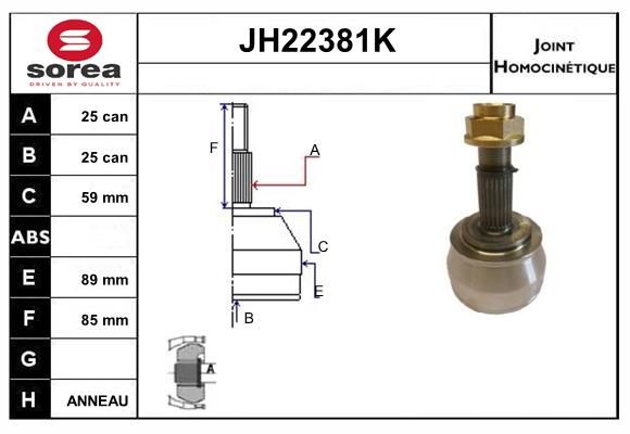 KIT CV JOINT AVEC KR084 - ALFA 156