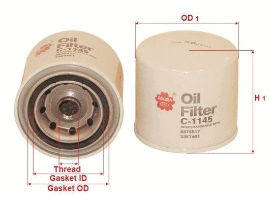 OIL FILTER FITS 6675517 - TecDoc Only