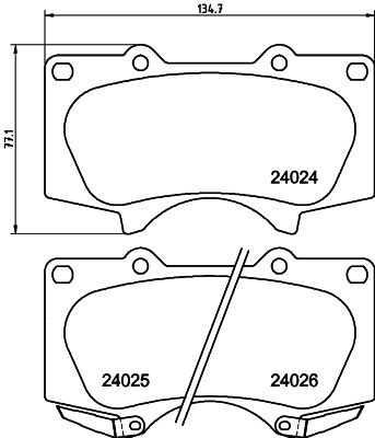 Комплект тормозных колодок, дисковый тормоз 8DB 355 010-491