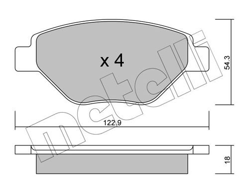 Комплект тормозных колодок, дисковый тормоз 22-0543-0