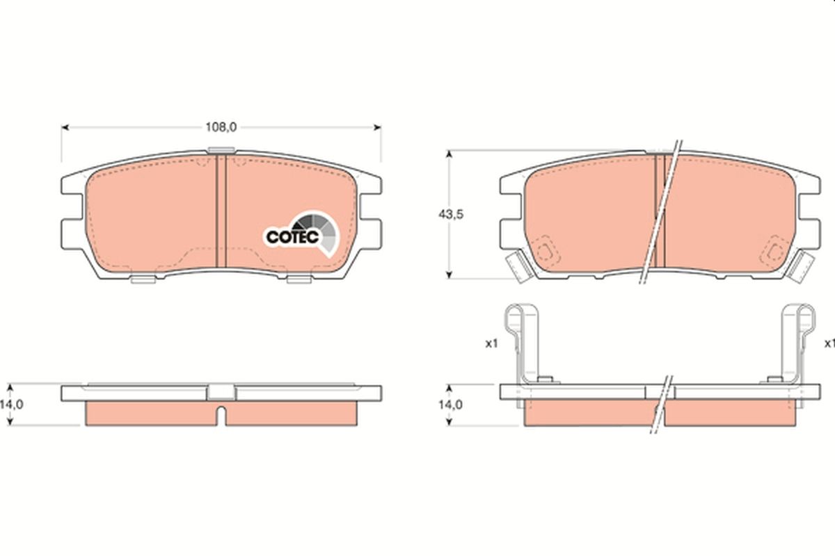 Brake Pad Set, disc brake GDB1127