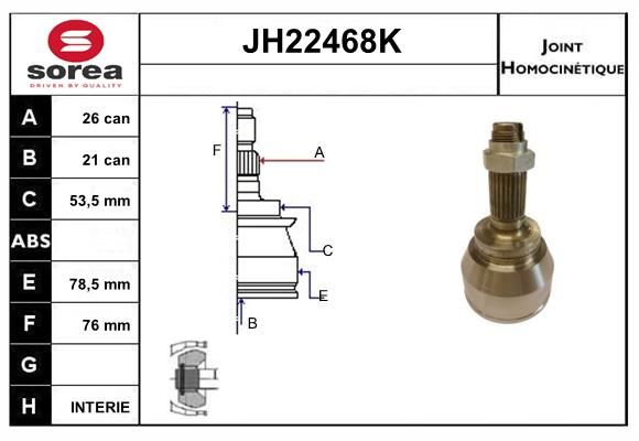 KIT CV JOINT AVEC KR078 - MINI COOP