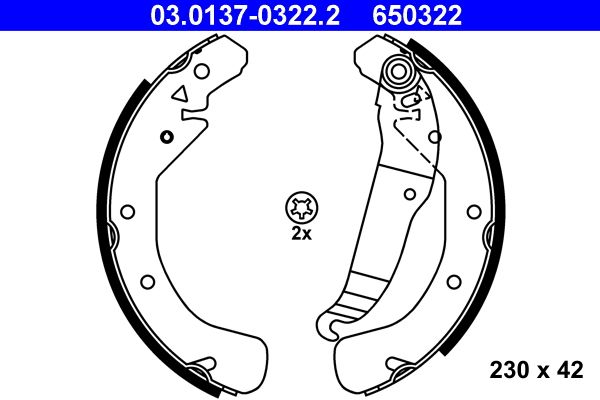 Brake Shoe Set 03.0137-0322.2