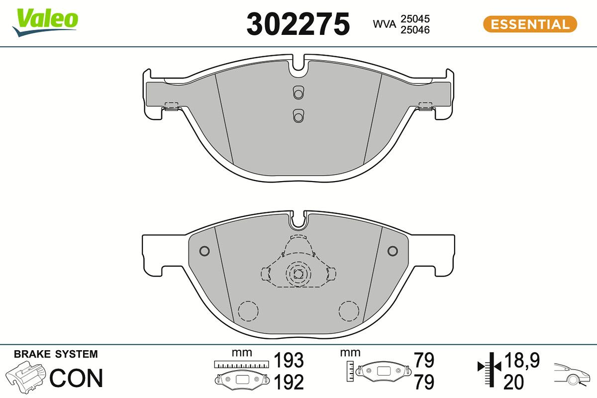 VALEO 302275 - Bremsbelagsatz, Scheibenbremse