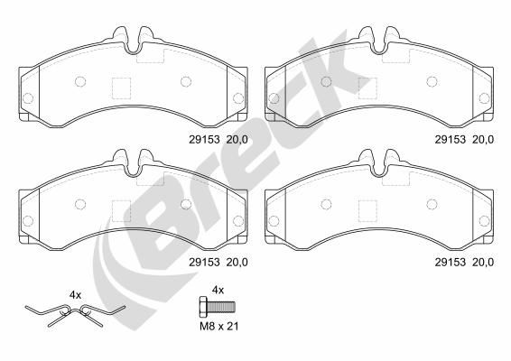Bremsbelagsatz, Scheibenbremse