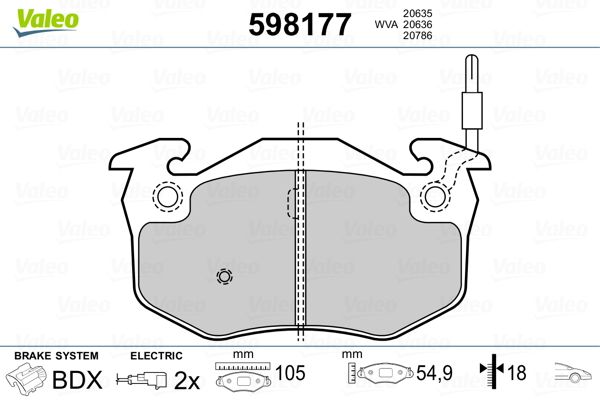 Brake Pad Set, disc brake 598177