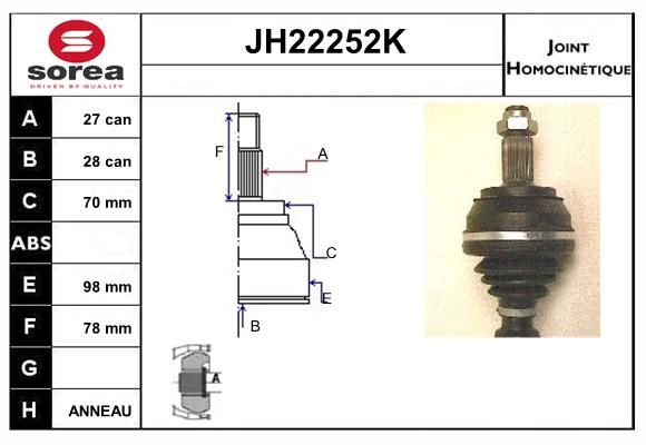 KIT CV JOINT AVEC KR085 - GAMMA