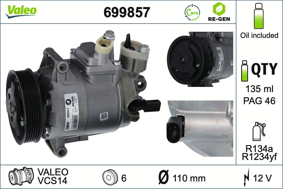 VALEO 699857 - Kompressor, Klimaanlage