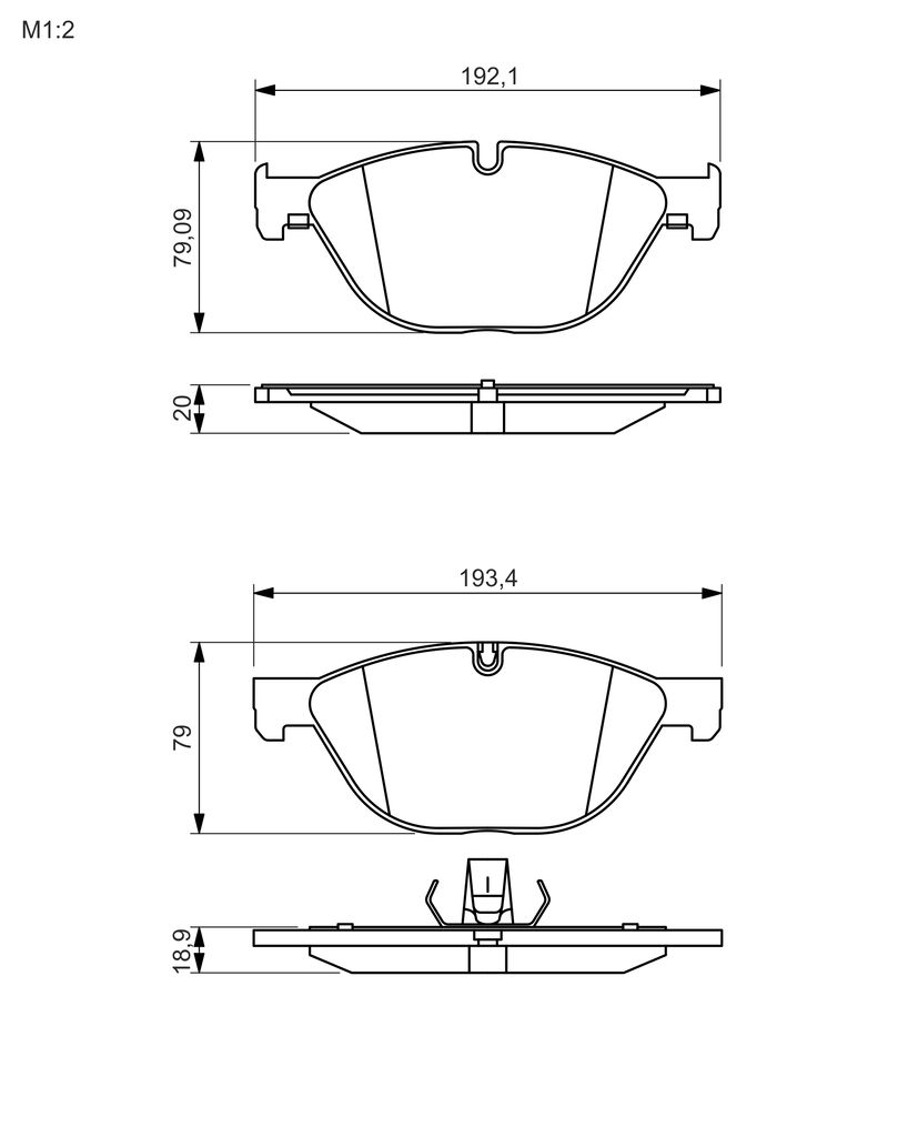 Bremsbelagsatz, Scheibenbremse