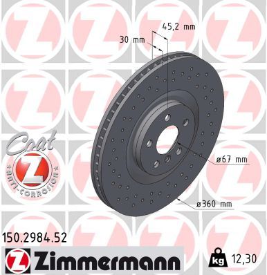 Zimmermann 150.2984.52 Bremsscheibe