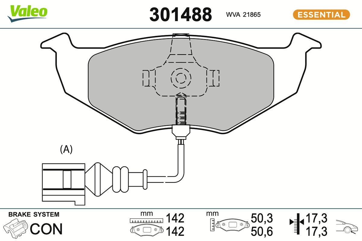 VALEO 301488 - Bremsbelagsatz, Scheibenbremse