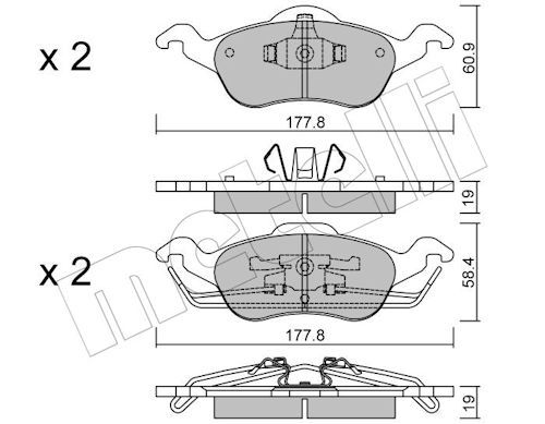 METELLI 22-0291-0 - Bremsbelagsatz, Scheibenbremse