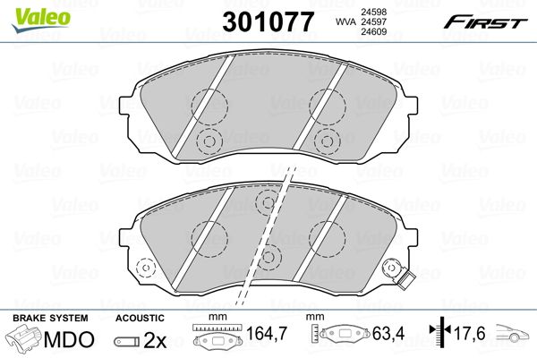 Brake Pad Set, disc brake 301077