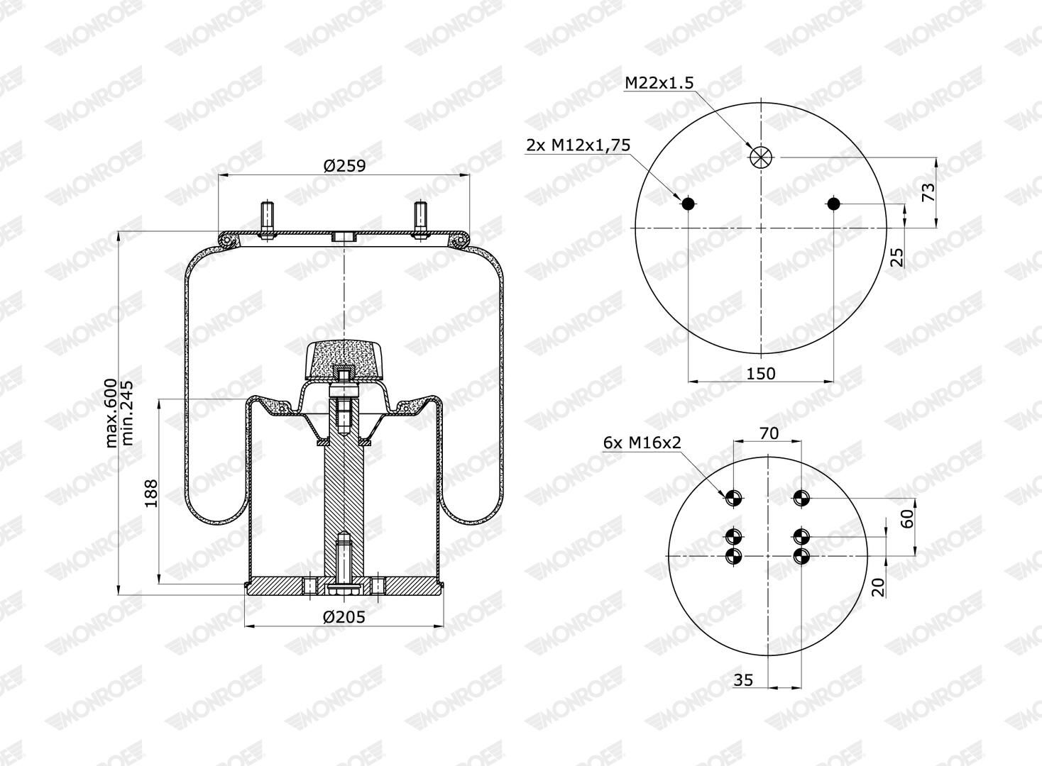 Cubrepolvo, suspensión neumática