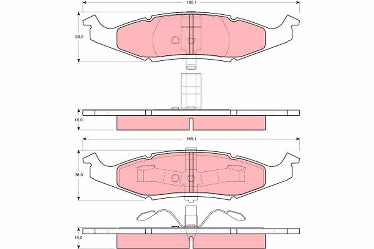 TRW BRAKE PAD SET, DISC BRAKE - TecDoc Only