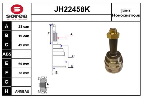 KIT CV JOINT AVEC KR117 - SUZUKI AL