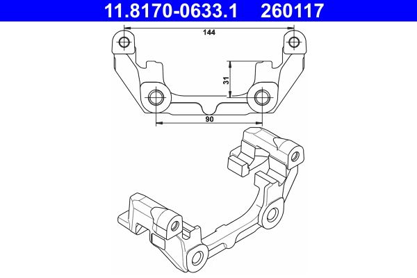Halter, Bremssattel