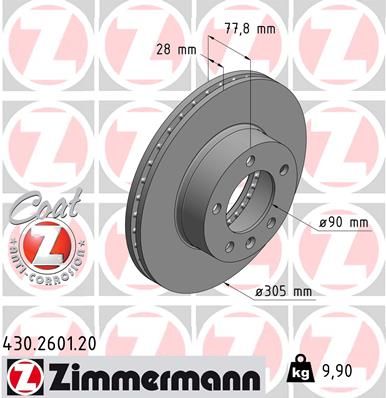 ZIMMERMANN 430.2601.20 - Bremsscheibe COAT Z