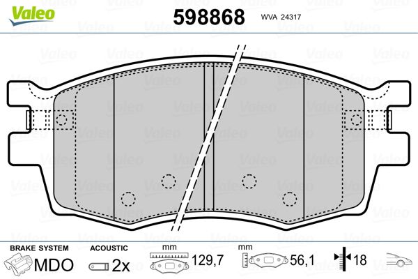 Brake Pad Set, disc brake 598868