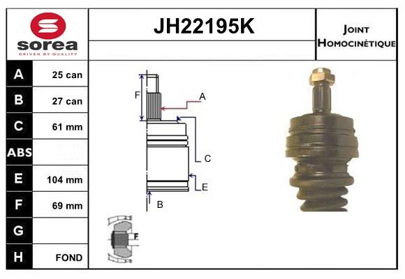 KIT CV JOINT AVEC KR052 - 240