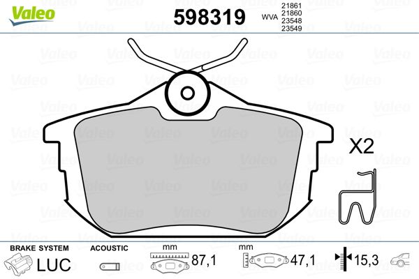 Brake Pad Set, disc brake 598319