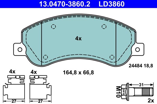 Brake Pad Set, disc brake 13.0470-3860.2