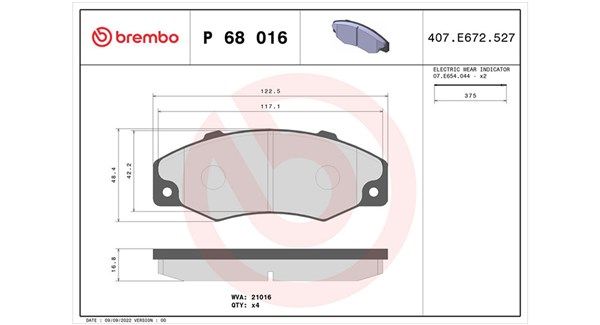 Bremsbelagsatz, Scheibenbremse