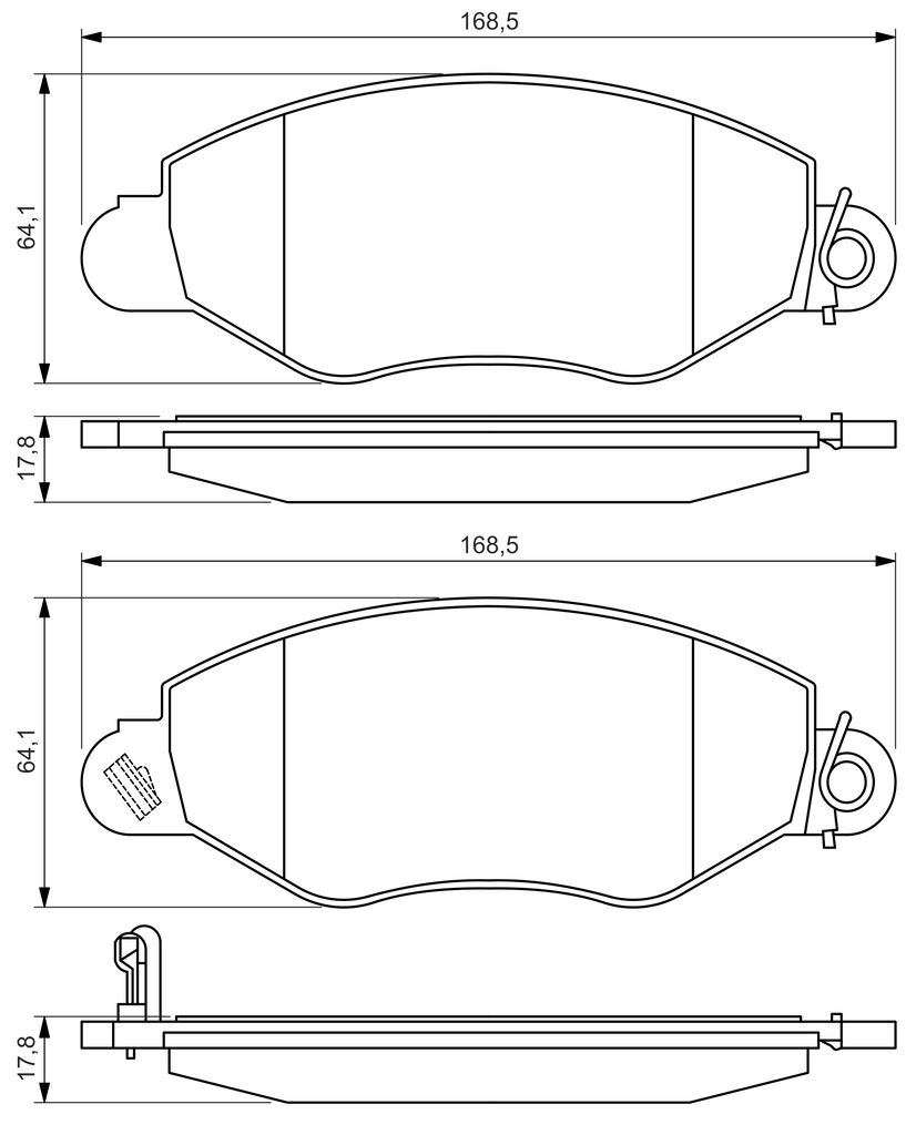 Bremsbelagsatz, Scheibenbremse