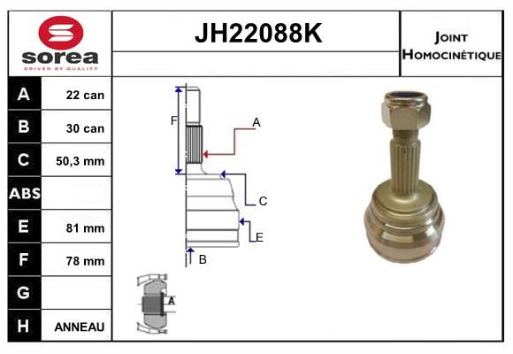 KIT CV JOINT AVEC KR050 - GOLF2