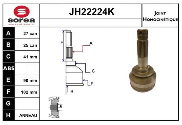 KIT CV JOINT AVEC KR053 - K70