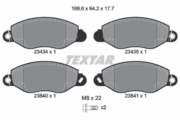 Brake Pad Set, disc brake 2343401