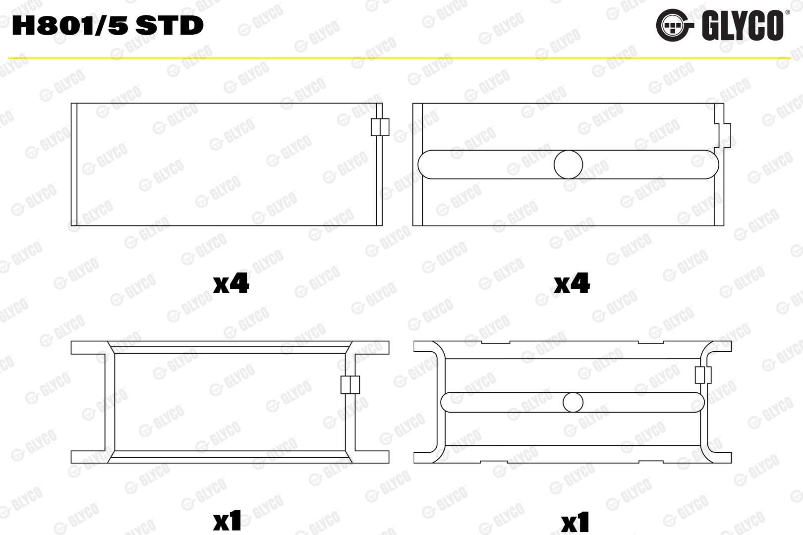 GLYCO H801/5 STD - Kurbelwellenlager
