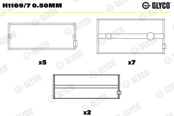 H1169/7 0.50mm GLYCO főtengelycsapágy