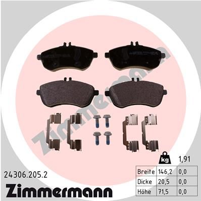 Brake Pad Set, disc brake 24306.205.2