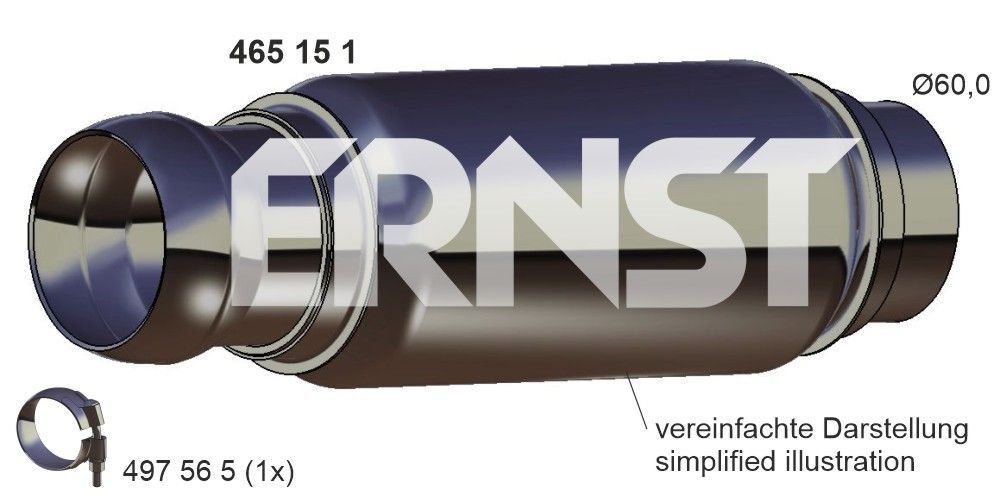 ERNST 465151 - Reparaturrohr, Katalysator